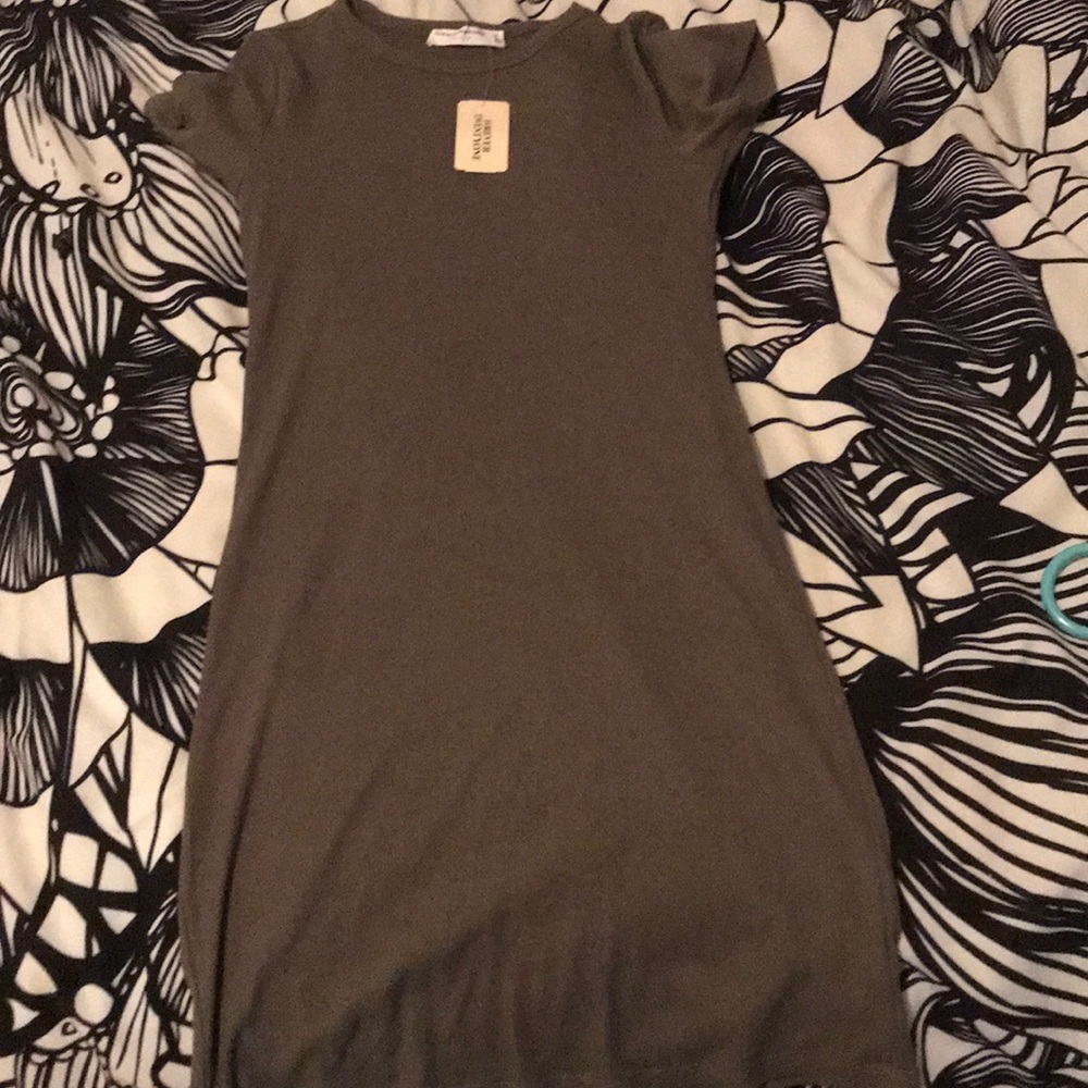 Olive green body con dress